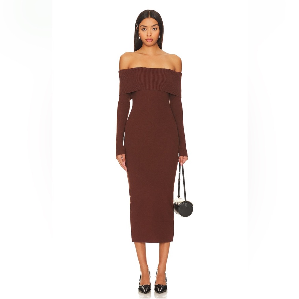 Heart Struck Midi Dress in Mocha